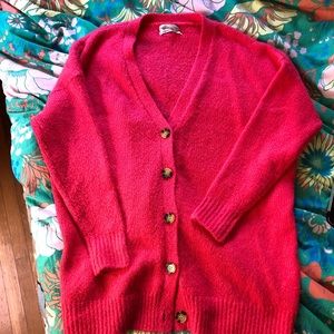 Hot pink urban outfitters cardigan